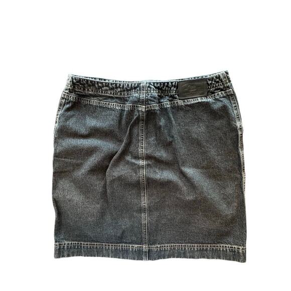 LAUREN JEANS CO. Ralph Lauren Button Front Black Wash Denim Mini Skirt Sz 10P - Picture 7 of 11